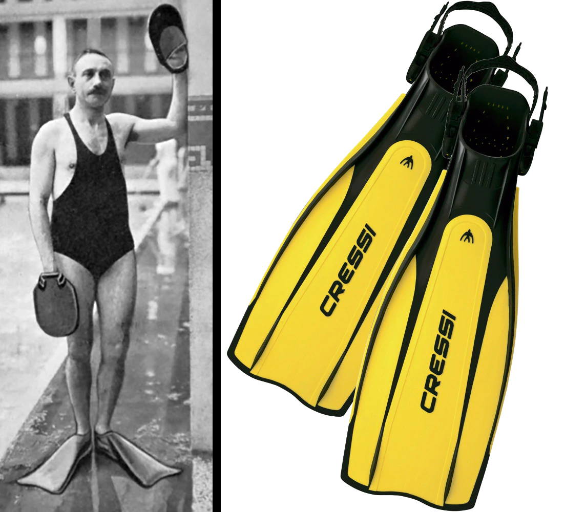 yellow scuba diving fins