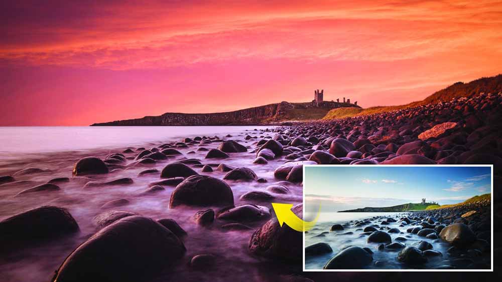 Example of an over saturated and over worked landscape photograph