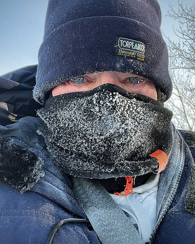 Slefie in extremely cold weather